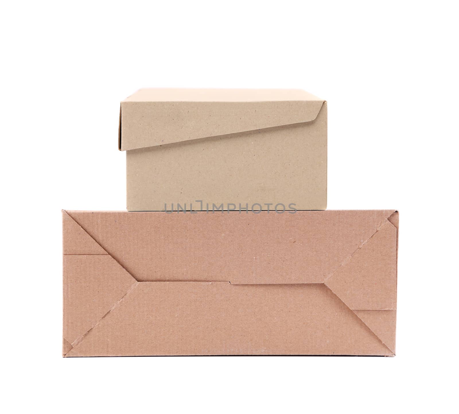 Two carton boxes. Isolated on a white background.