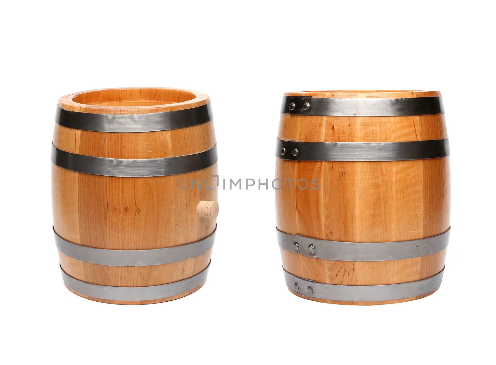 Two barrel. Isolated on a white background.