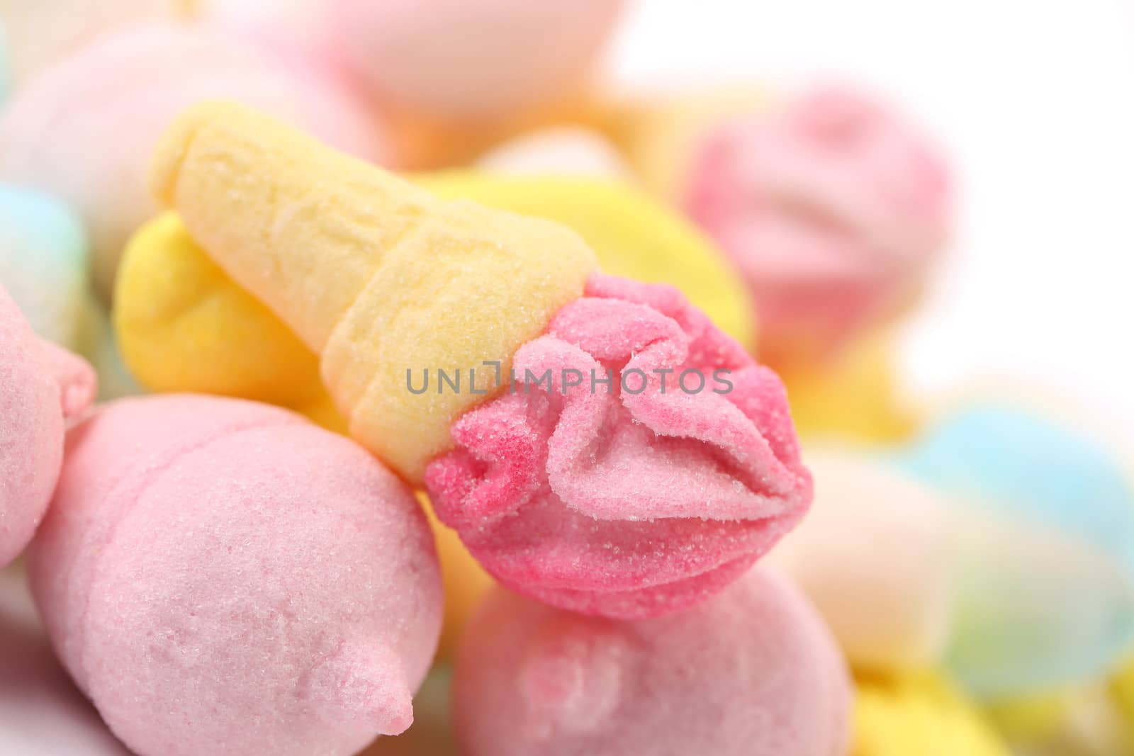 Background of marshmallow in form of ice cream.