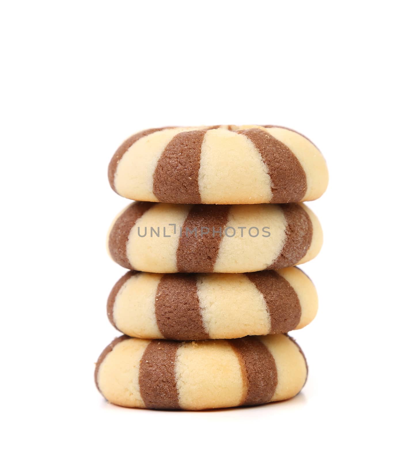 Biscuits of a chocolate cloves. Stack. White background