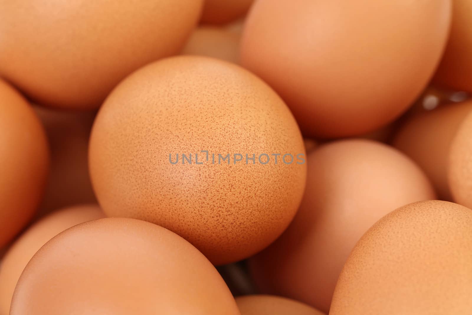 Background of many fresh and brown eggs.