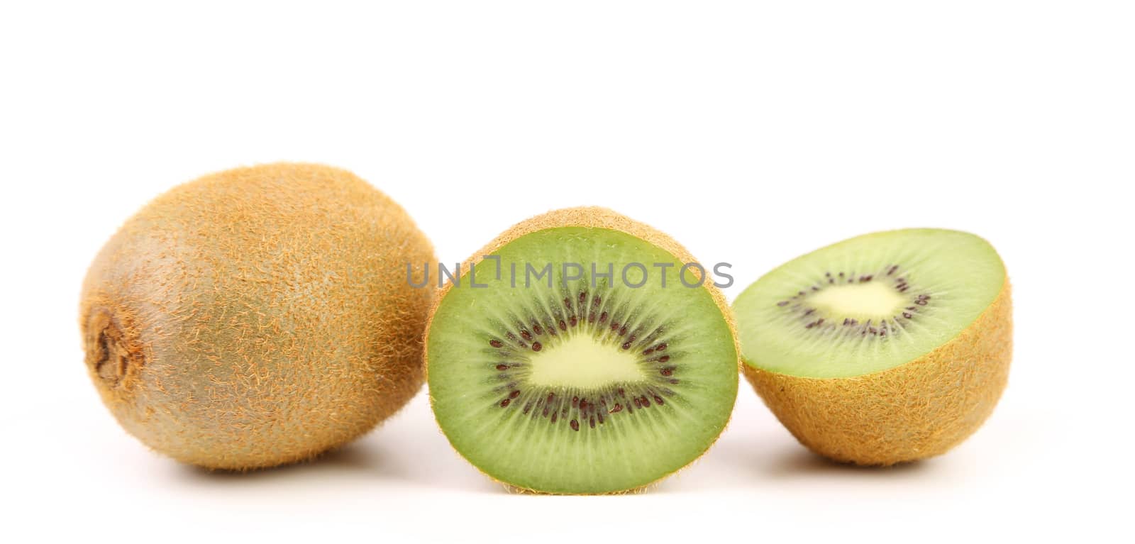Kiwi fruits isolated on white background by indigolotos