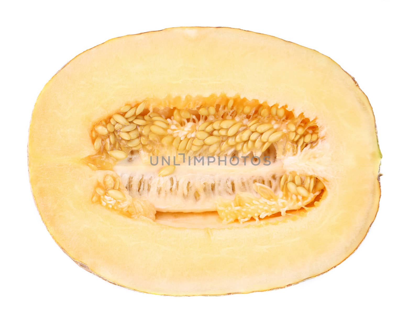 Ripe melon isolated on a white background