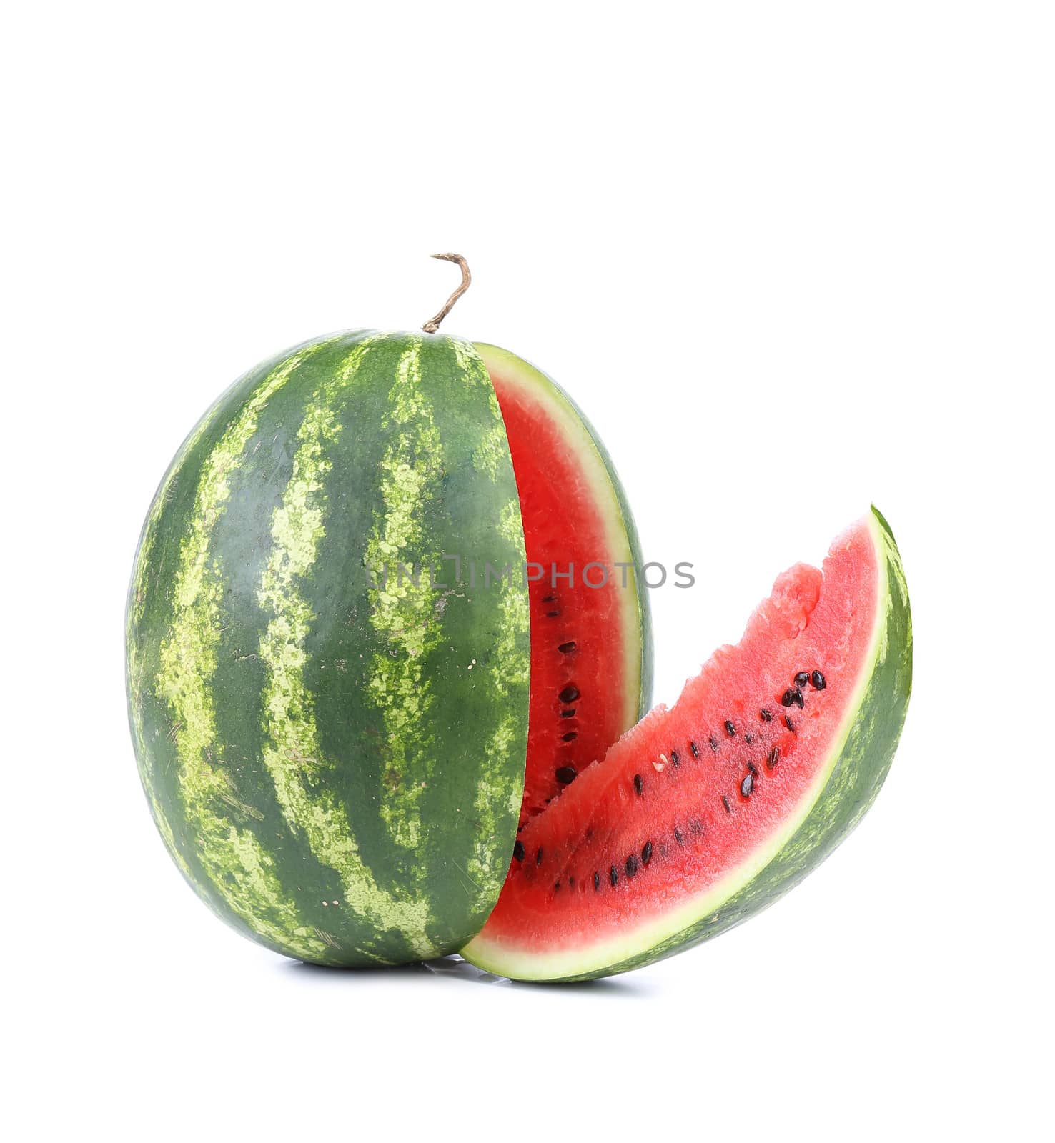 Big watermelon isolated on a white background