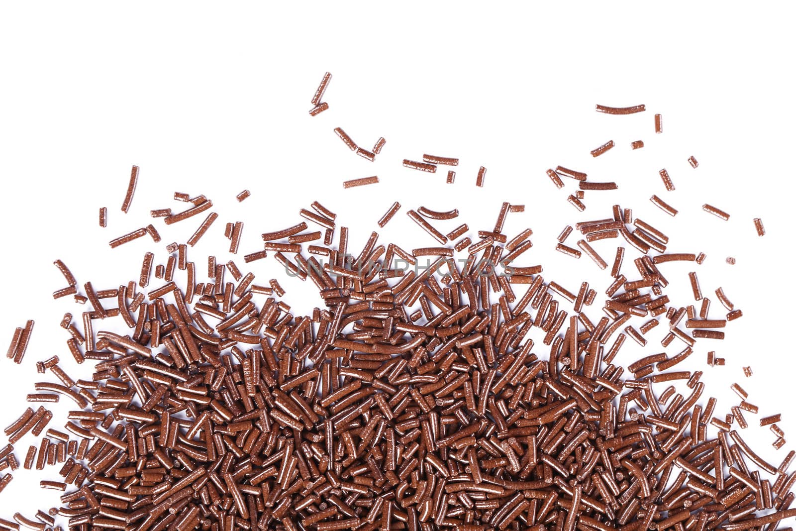 Chocolate sprinkles isolated on a white background