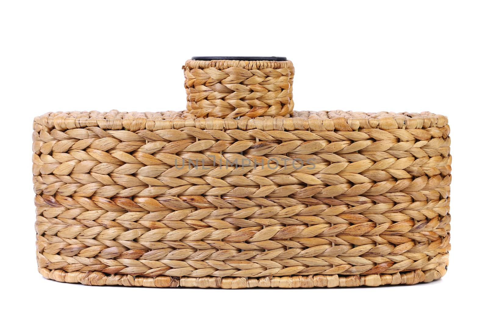 wicker vase isolated on a white background