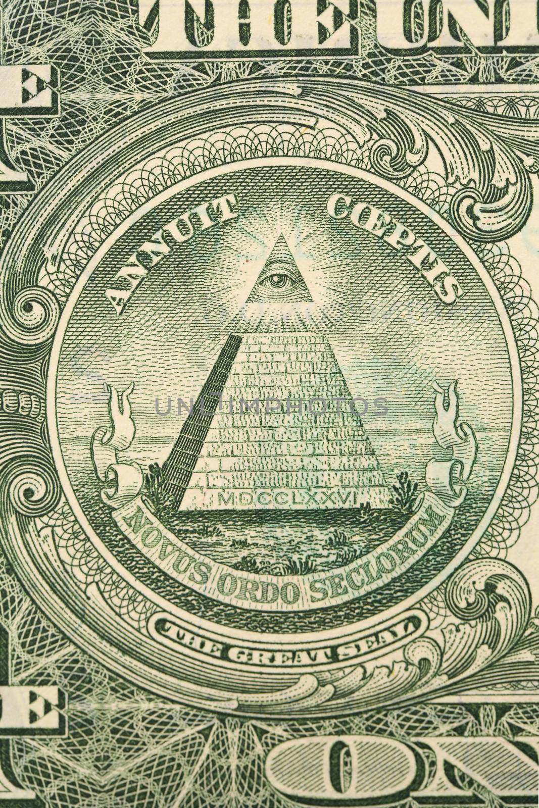 The Great Seal of the United States from the reverse of a one dollar bill.