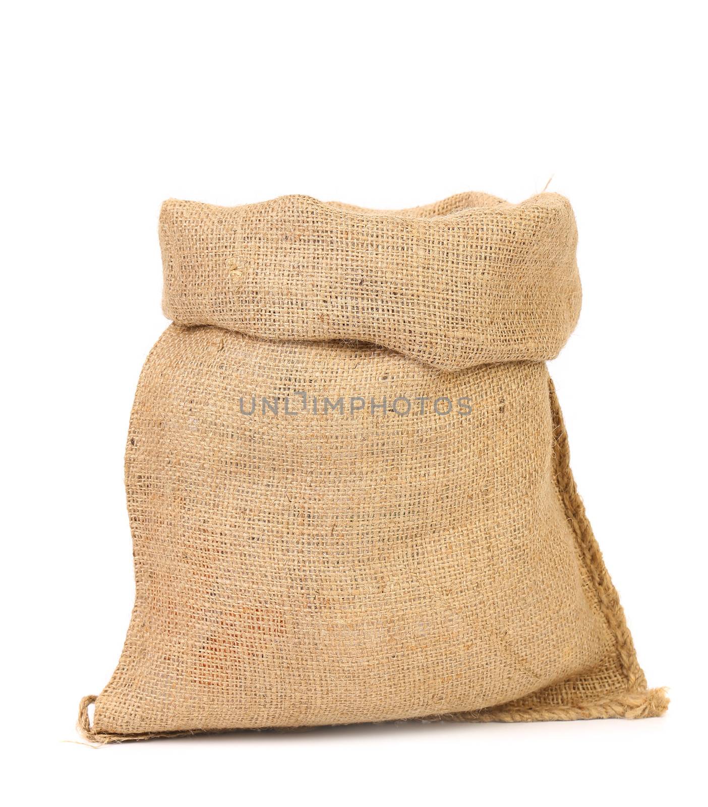 Burlap sack isolated on a white background.