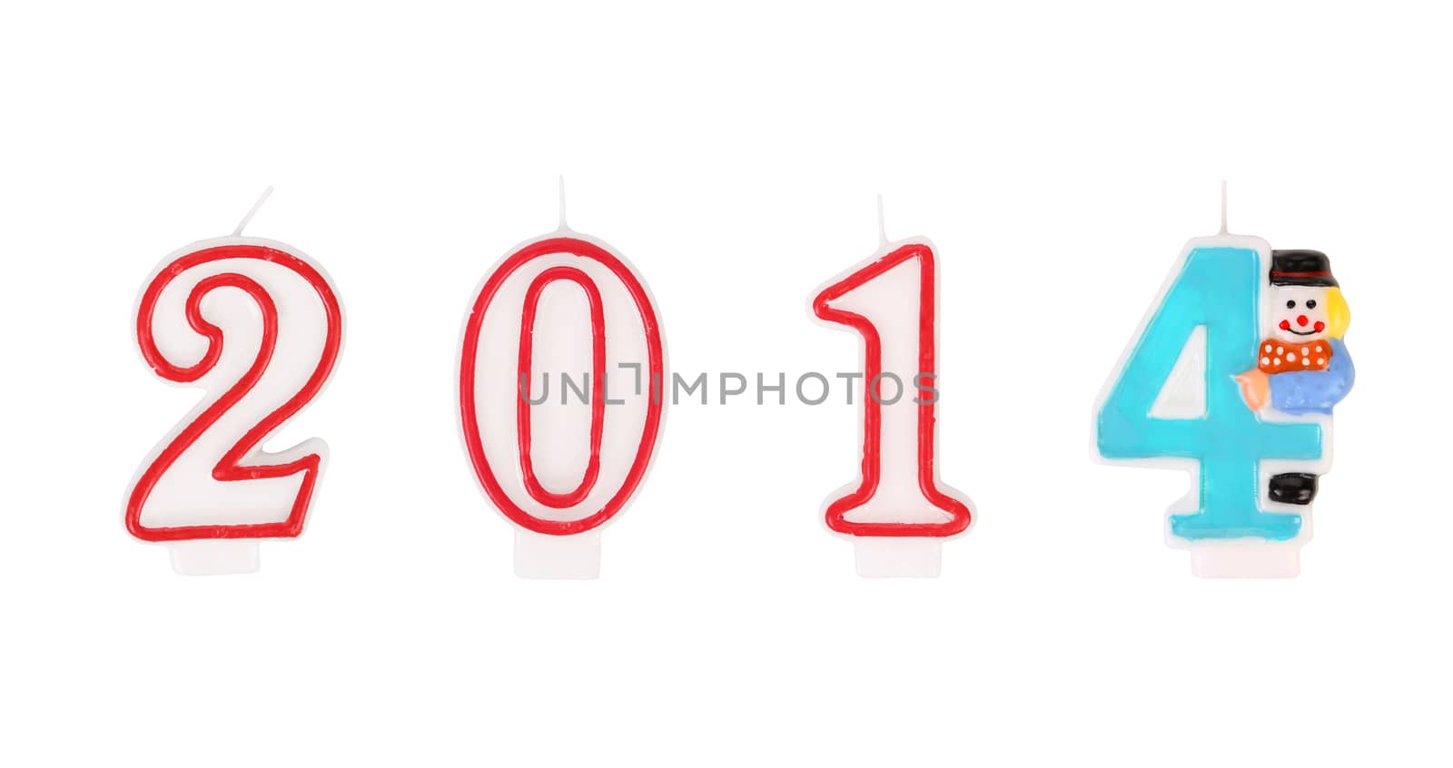 New Year 2014. Isolated on a white background.