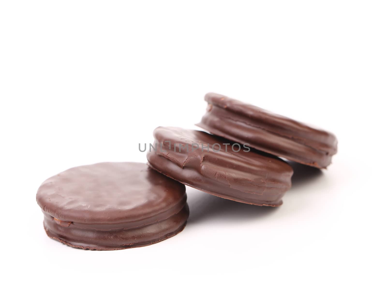 chocolate cookies isolated on a white background