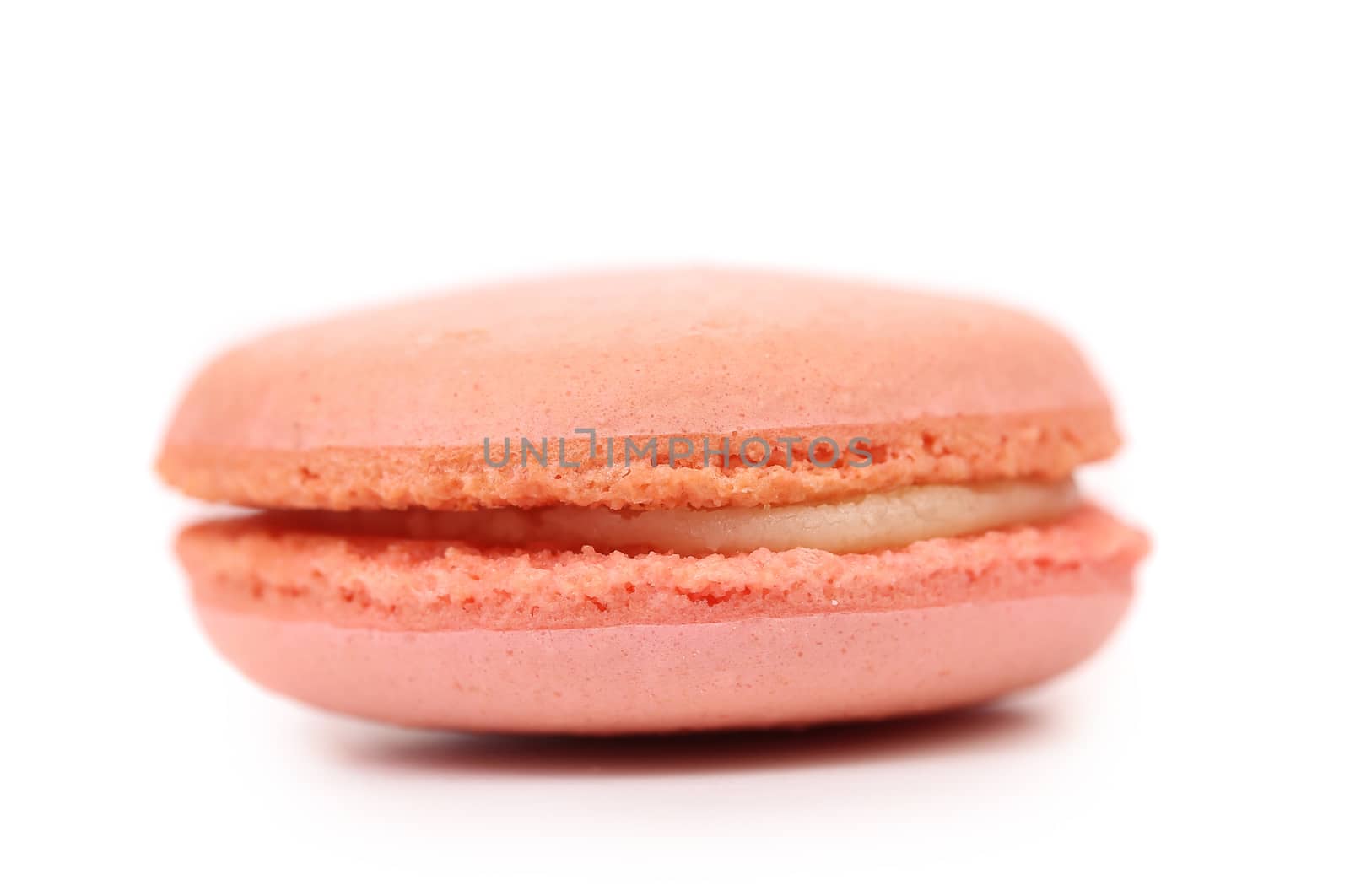 Pink macaron cakes. Isolated on a white background.