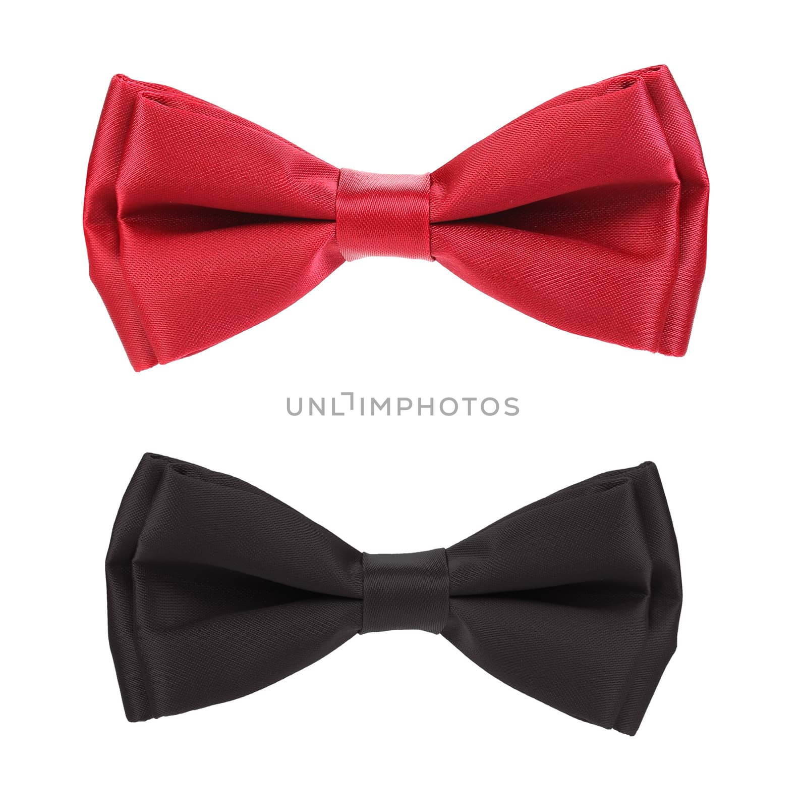 Red and black bows. Isolated on a white background.