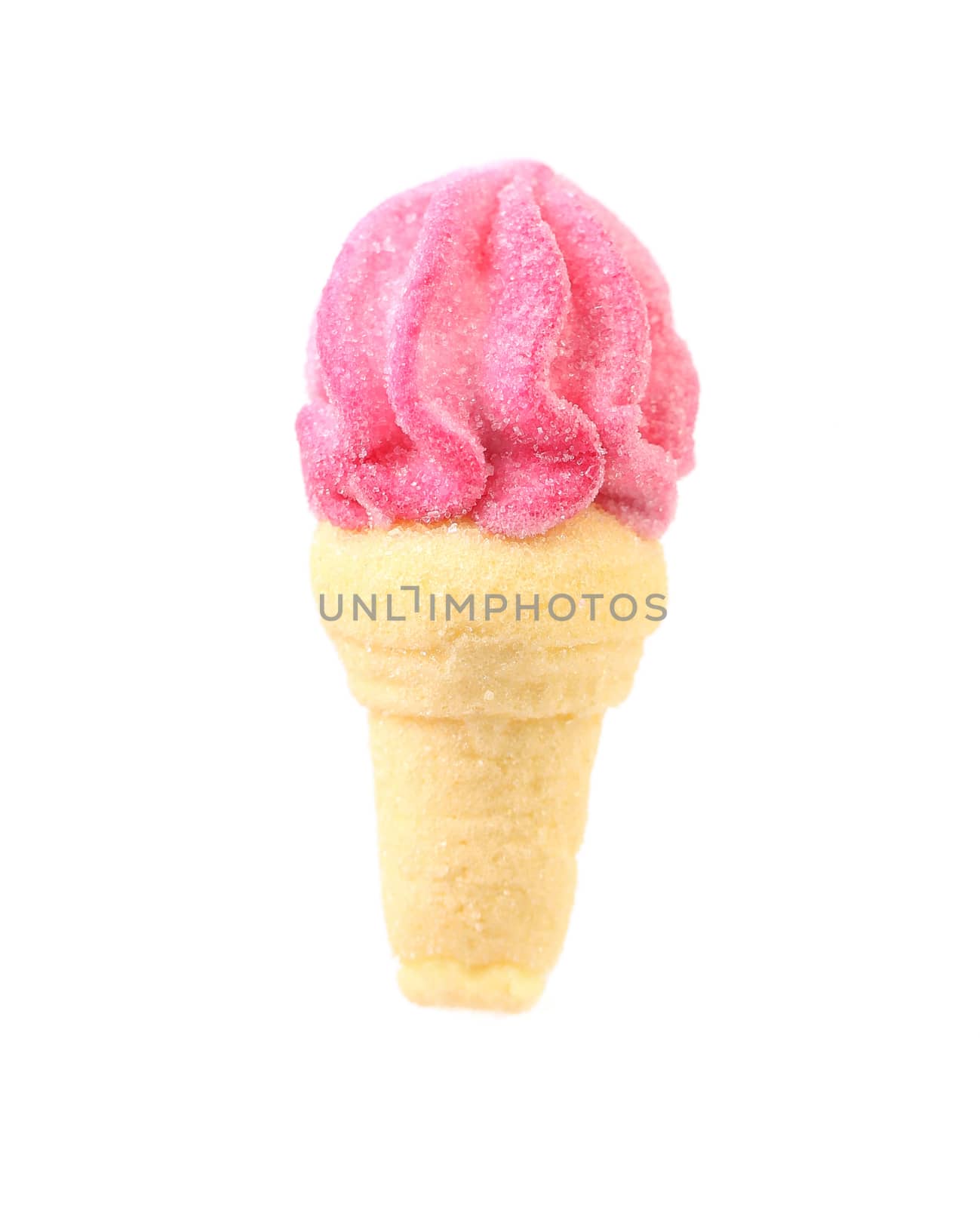 Marshmallow in form of ice cream. Isolated on a white background.