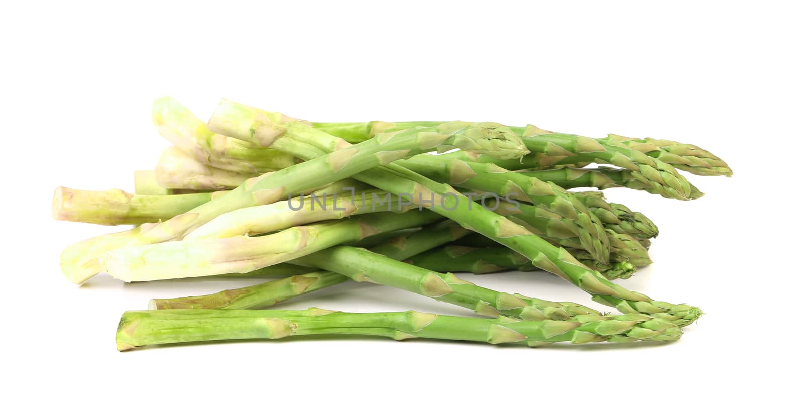 fresh asparagus isolated on a white background.