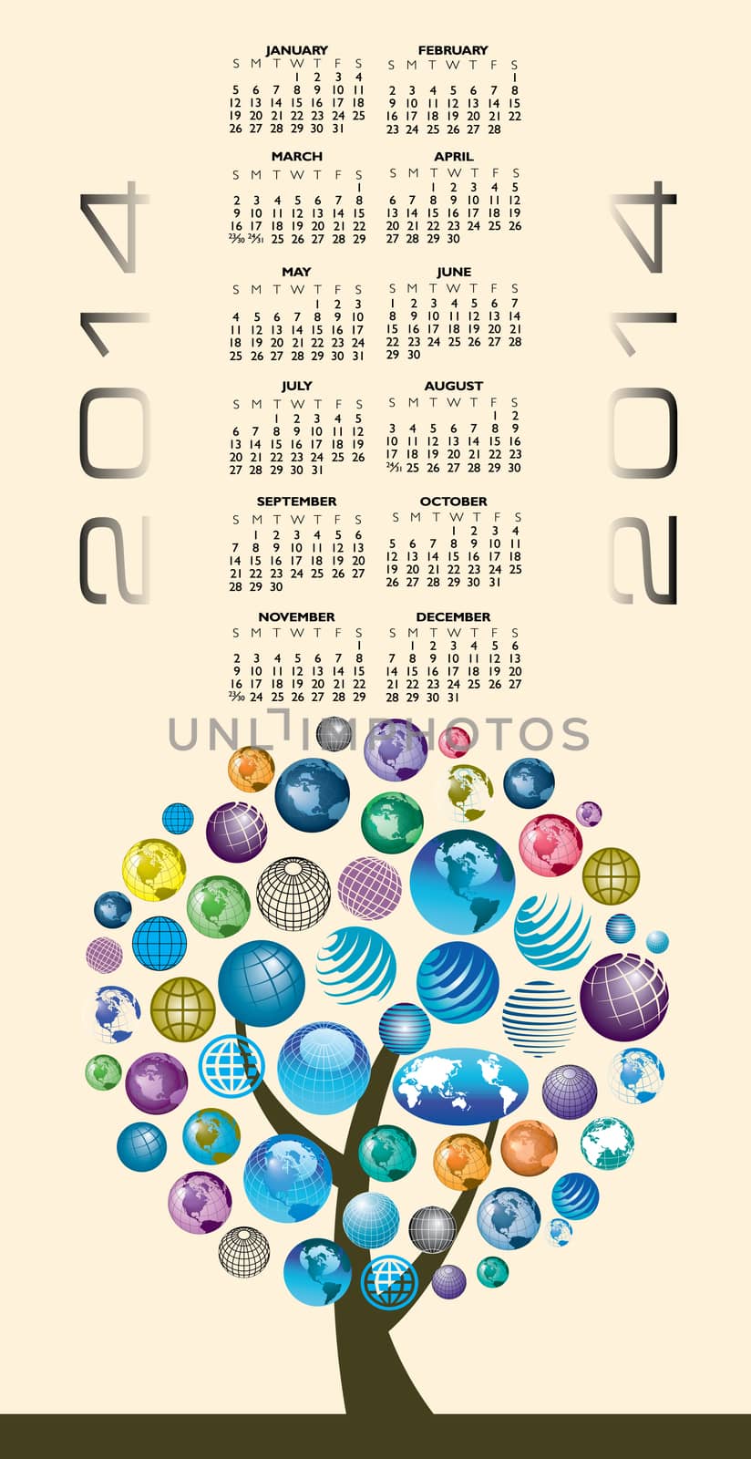 2014 Creative Globes Calendar by mike301