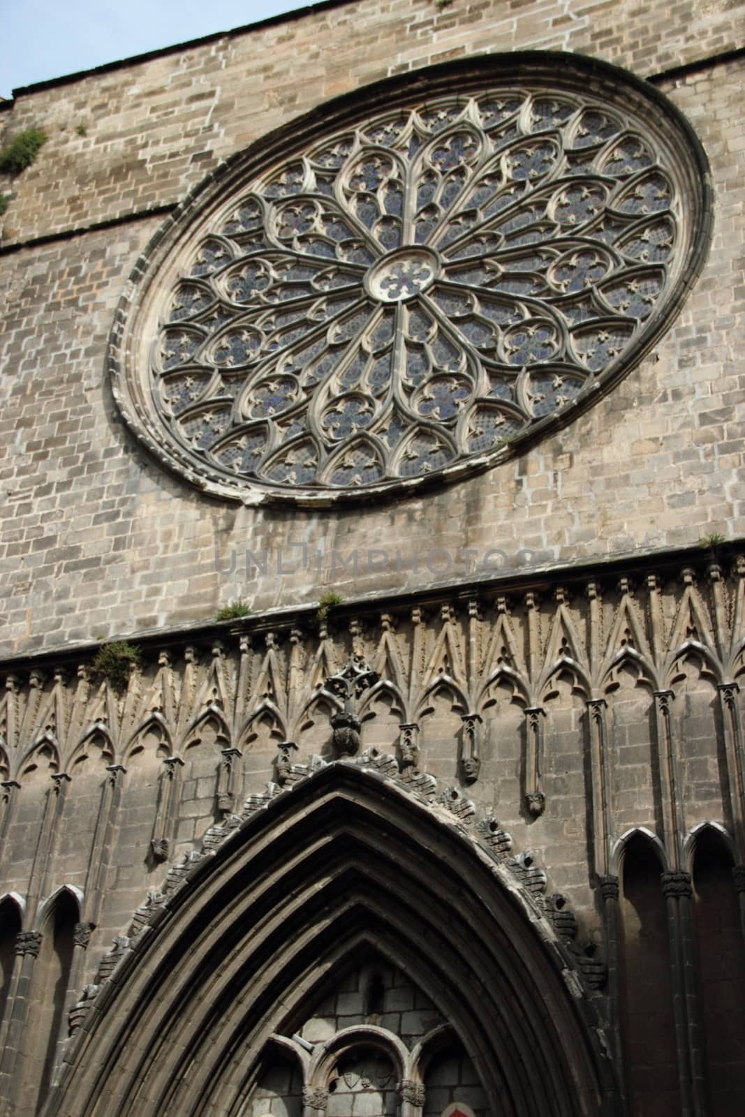 A fragment of a Gothic cathedral in barcelona