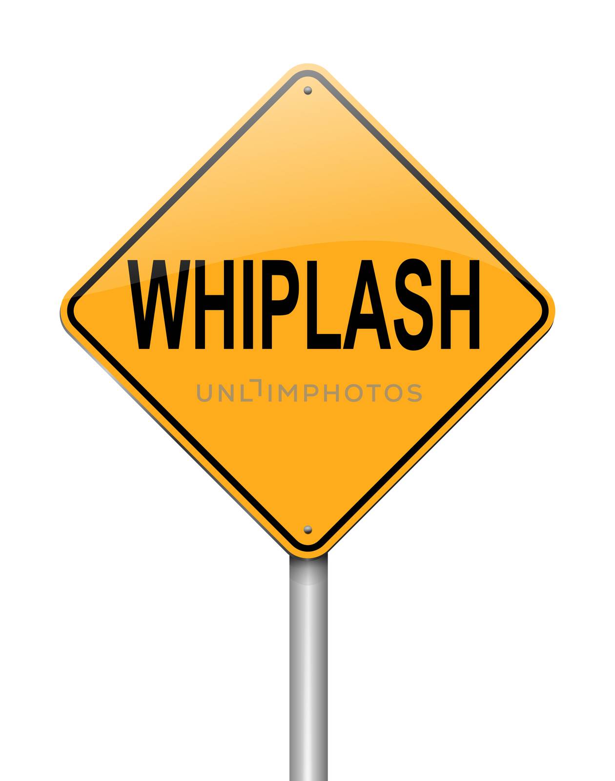 Illustration depicting a sign with a whiplash concept.