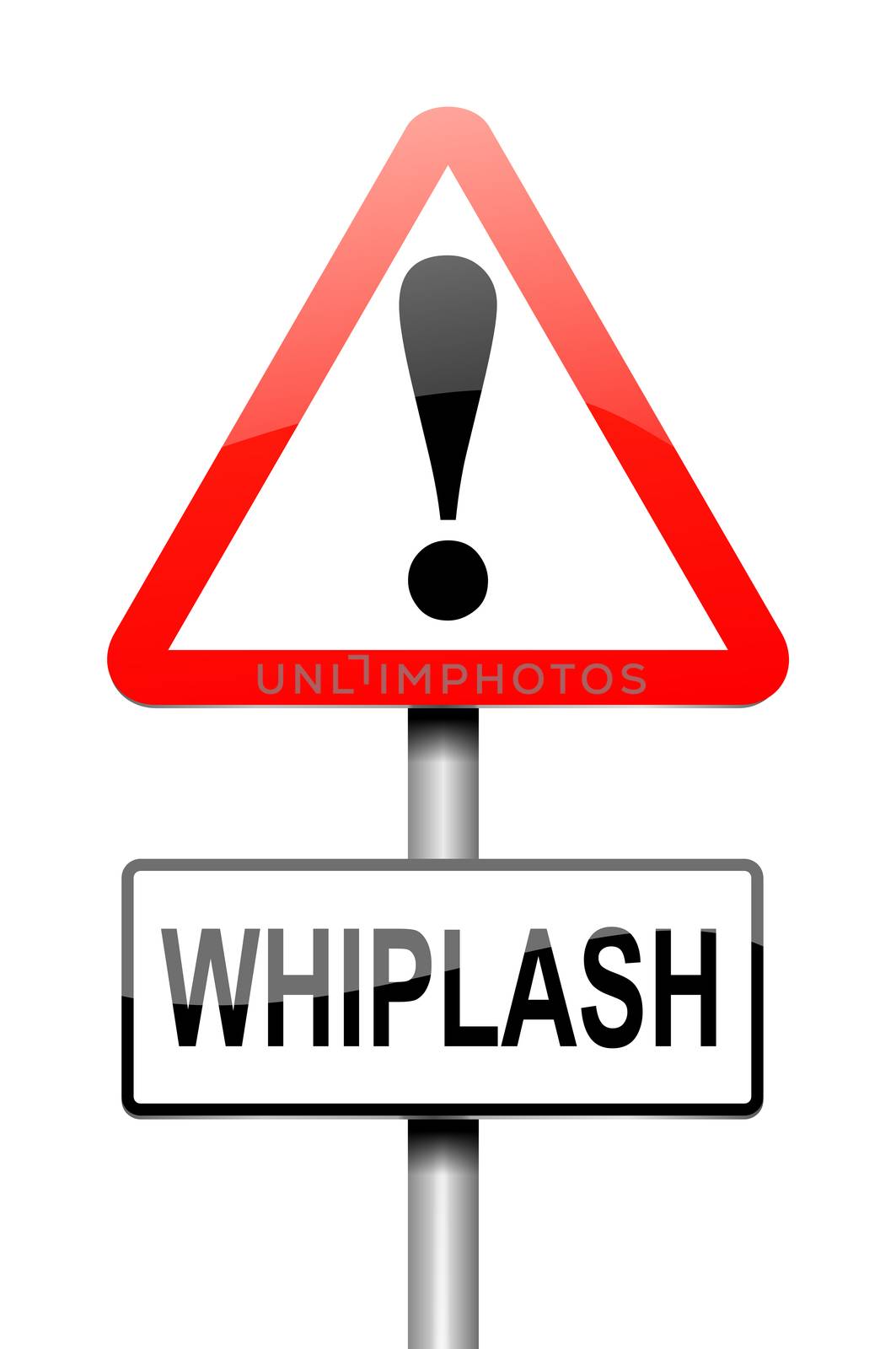 Illustration depicting a sign with a whiplash concept.