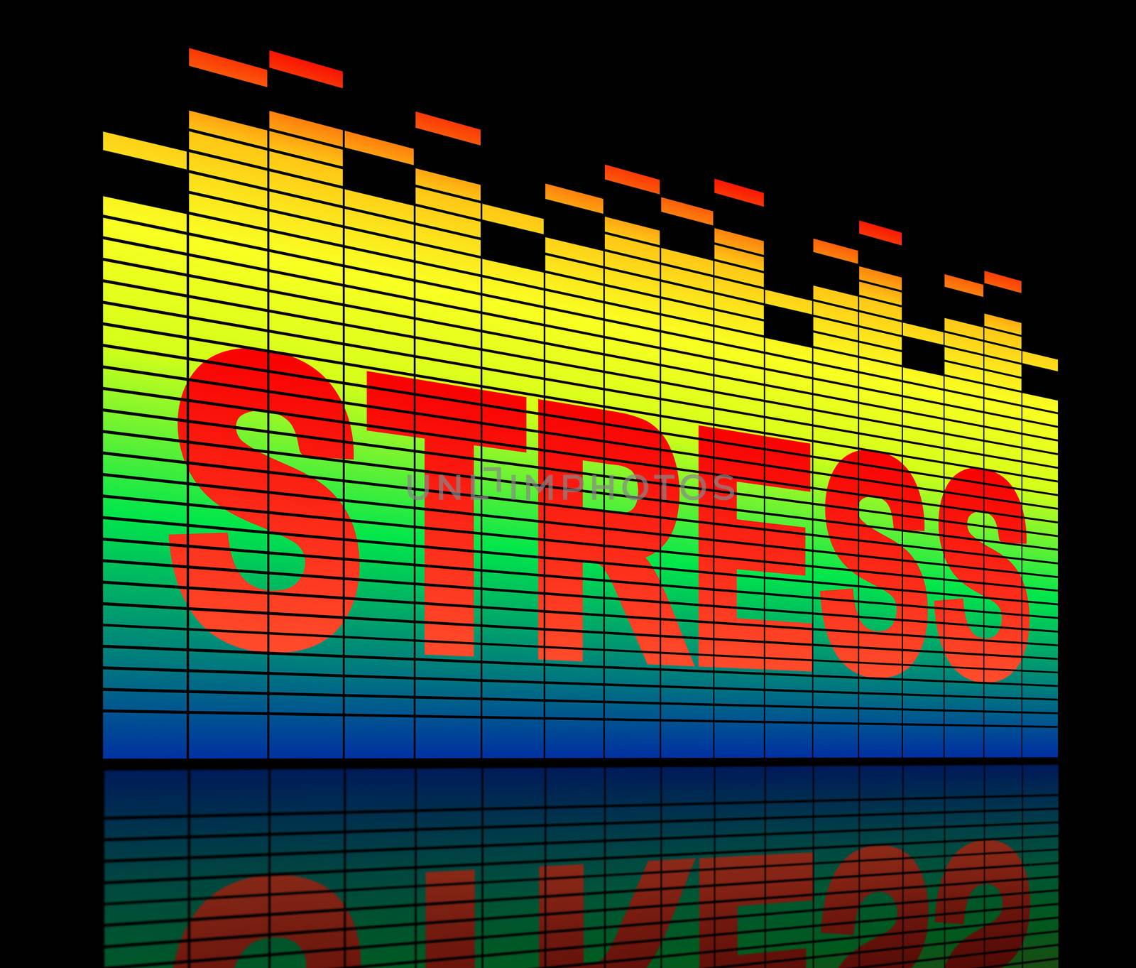 Illustration depicting graphic equalizer bars with a stress concept.