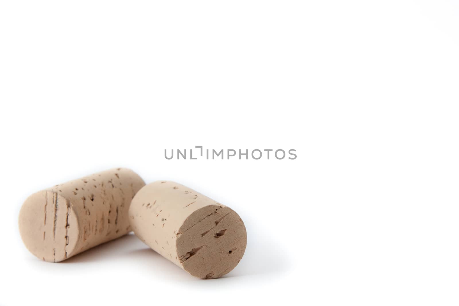 Wine corks isolated on a white background