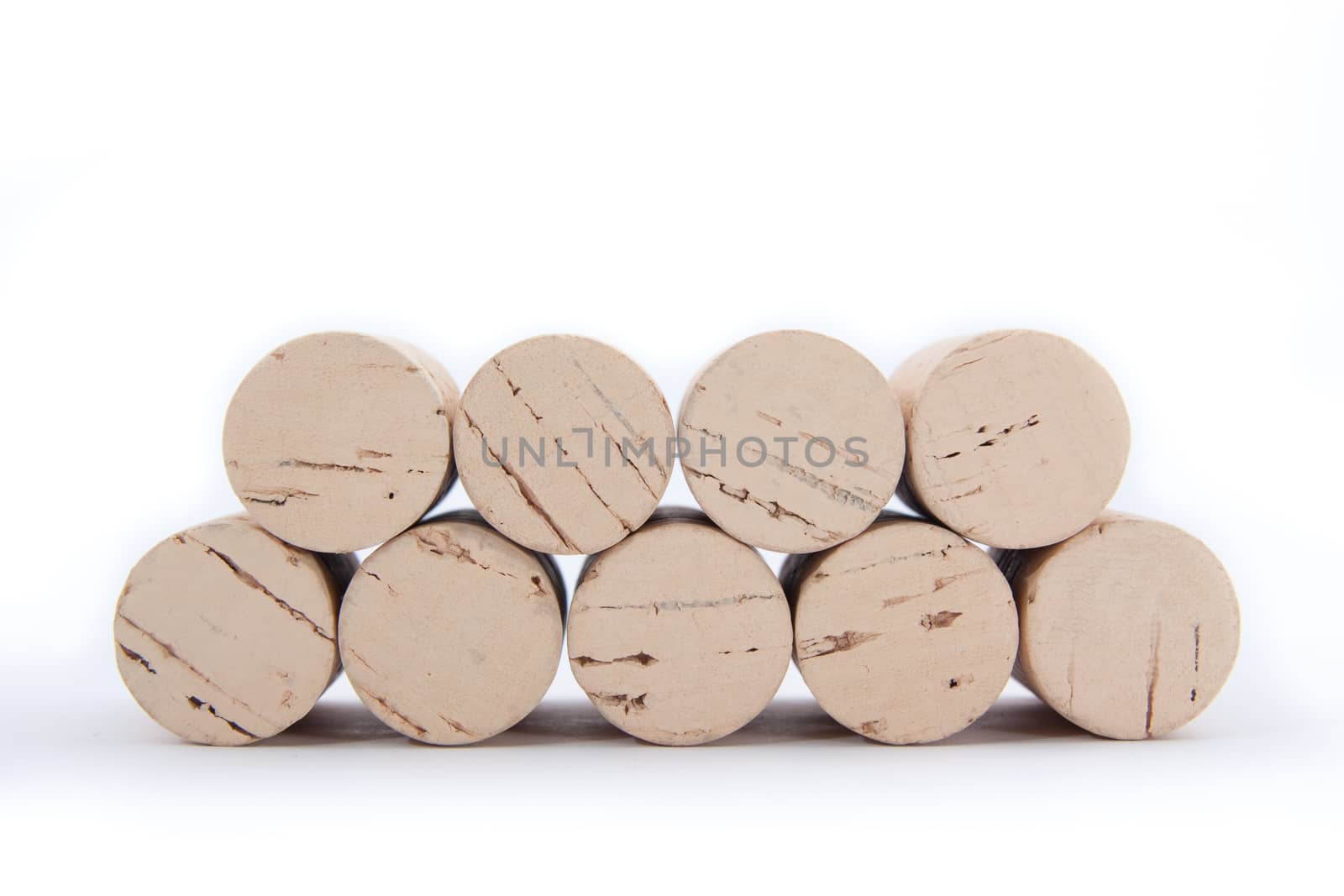 Wine corks isolated on a white background