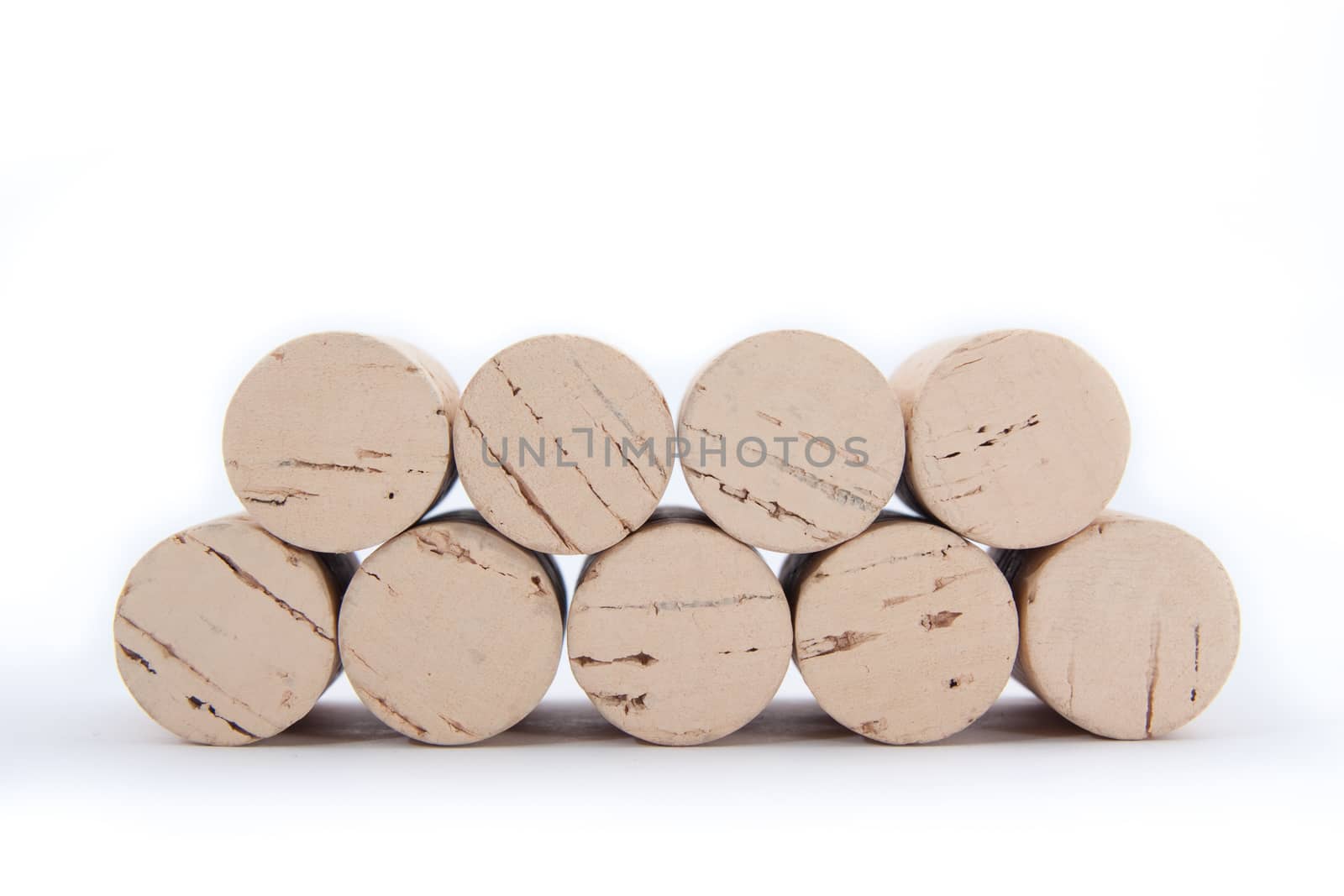 Wine corks isolated on a white background