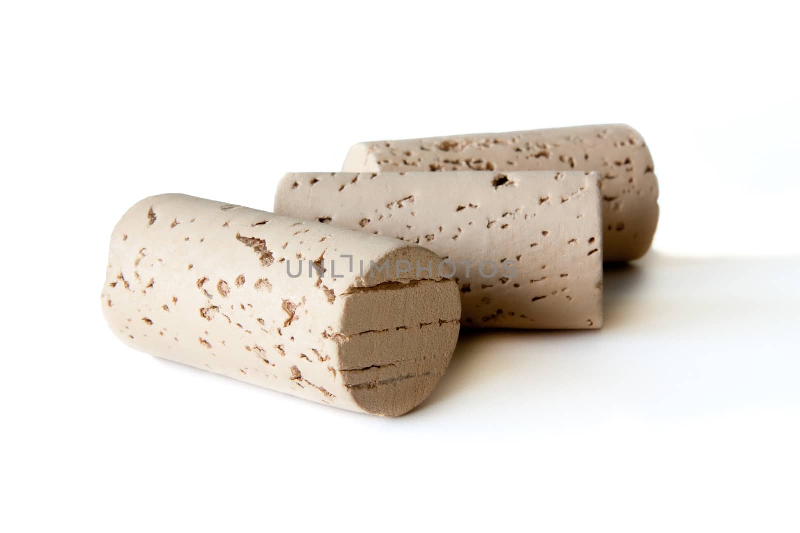 Wine corks isolated on a white background