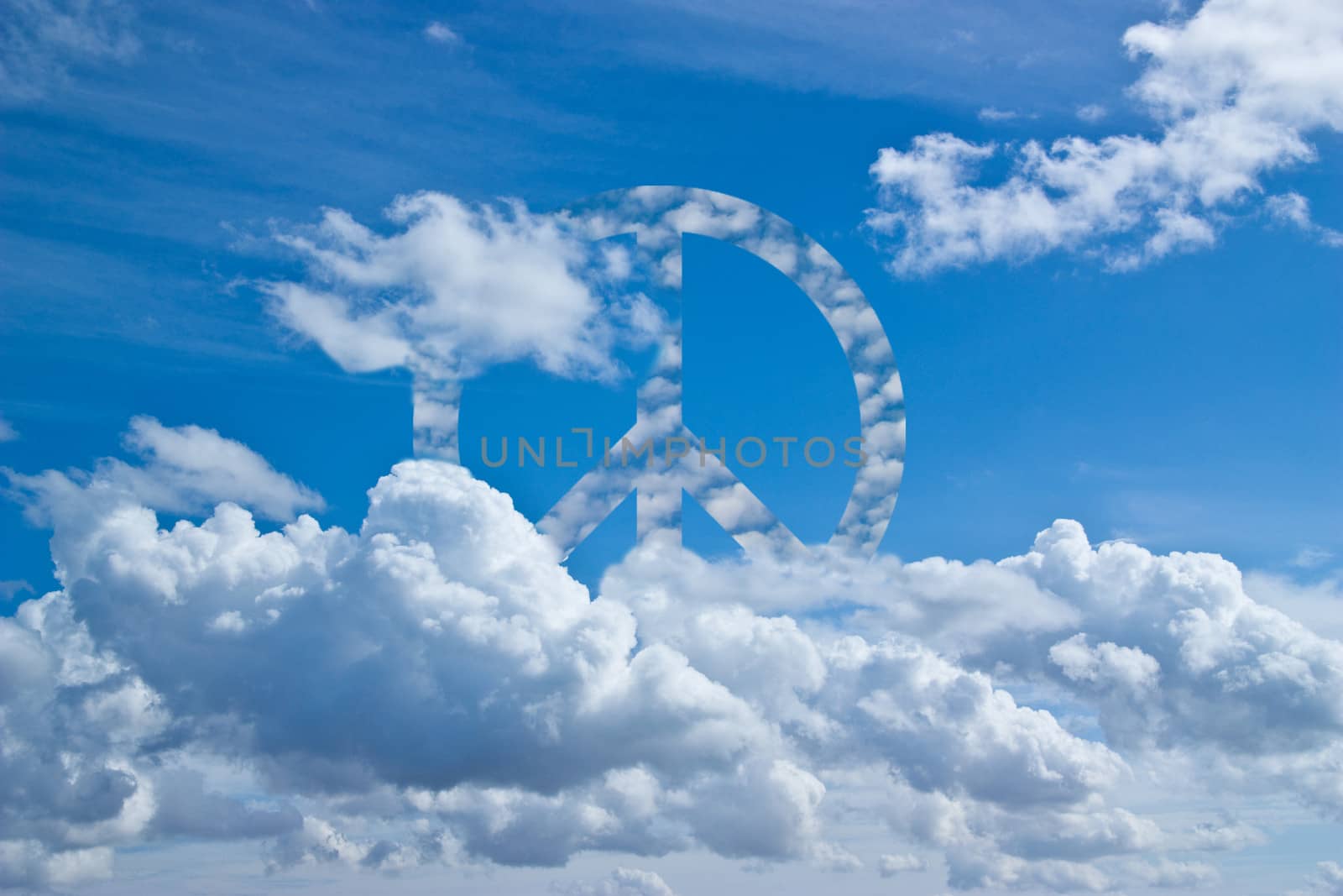 Blue sky with peace clouds by evdayan