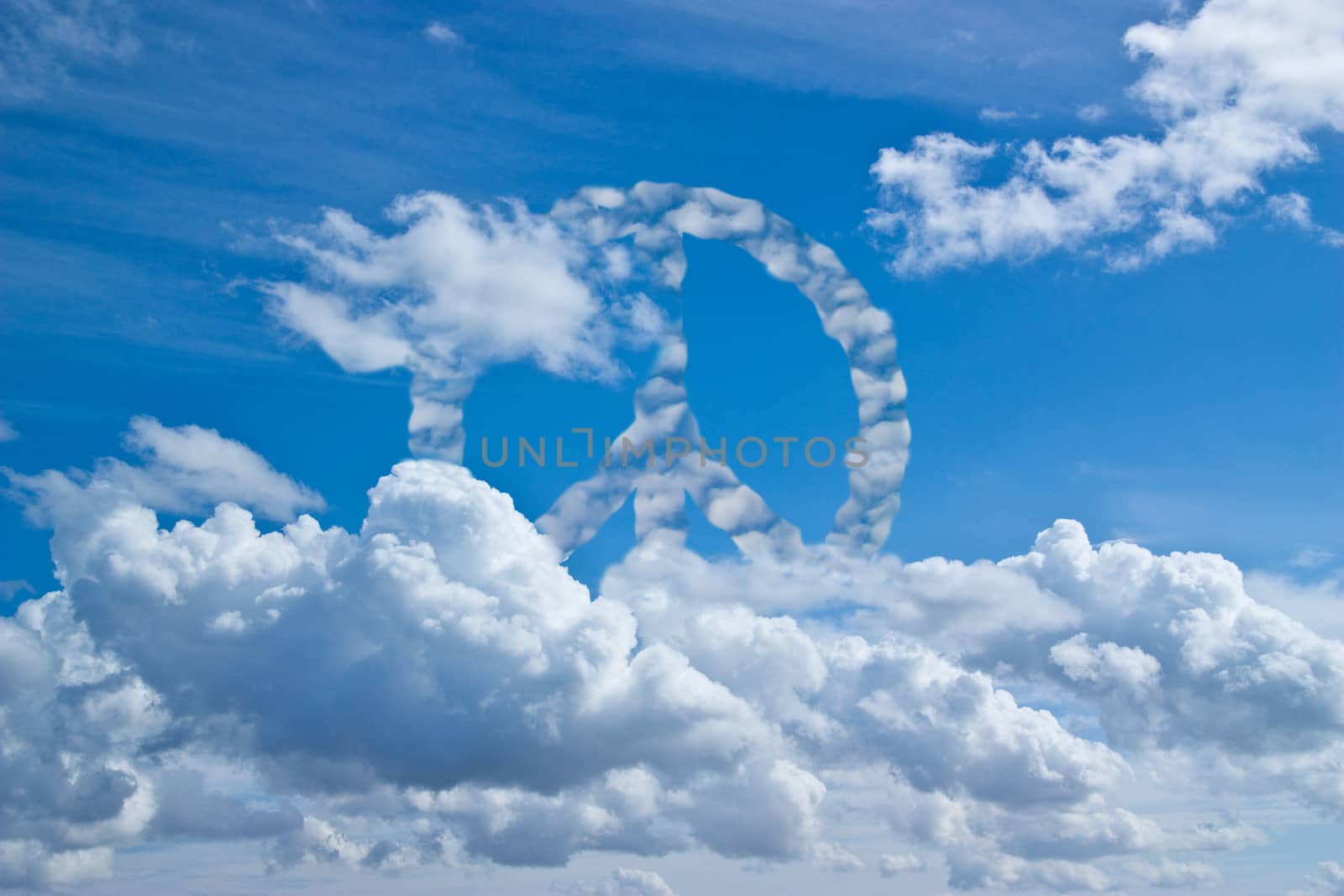 Blue sky with peace clouds