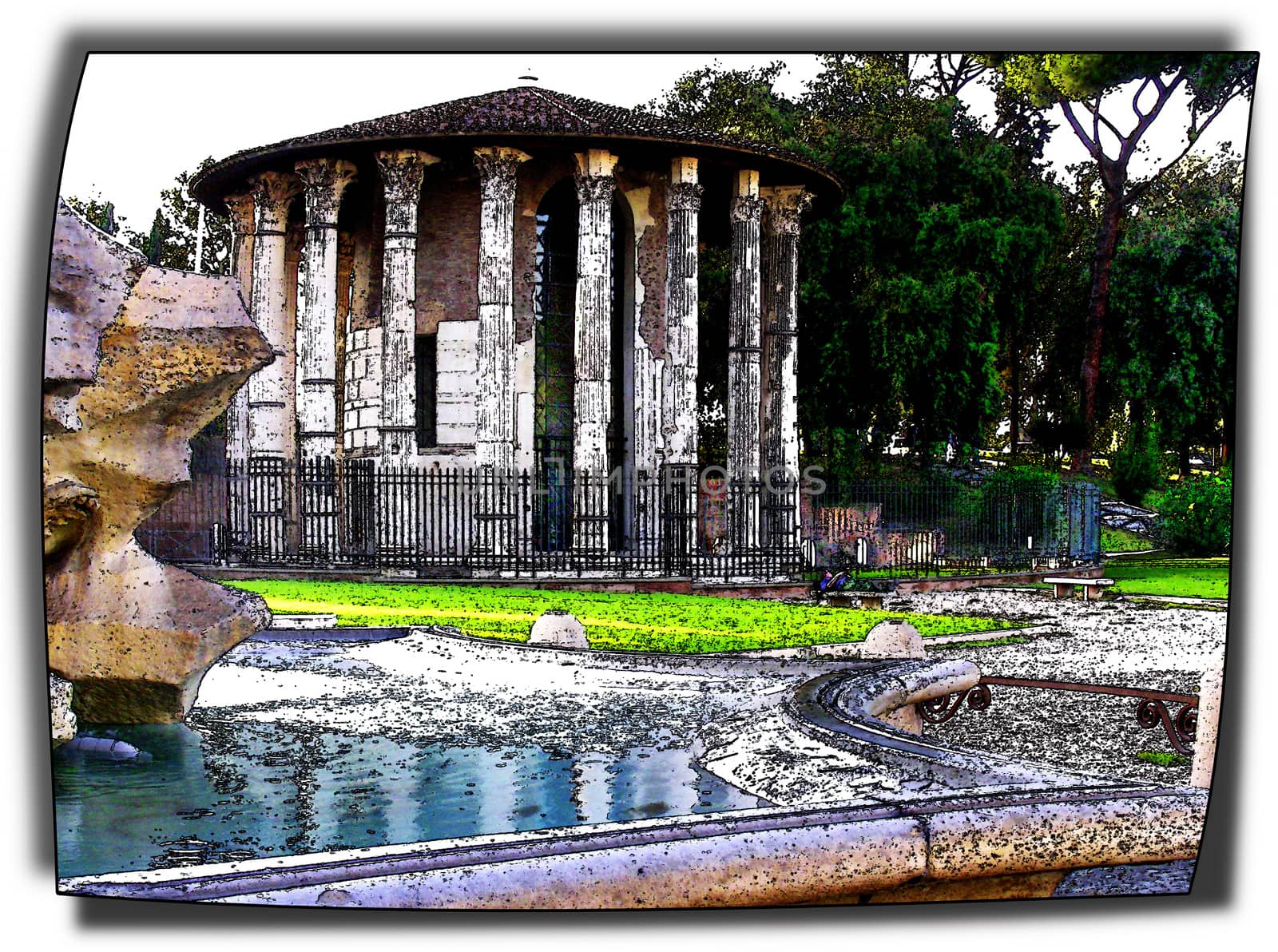 Temple of Hercules, ancient temple in the center of rome.