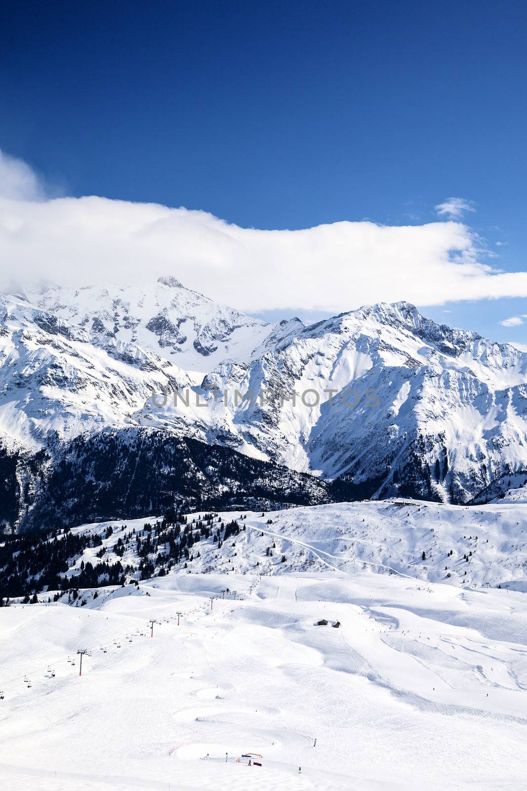 View of winter mountain landscape