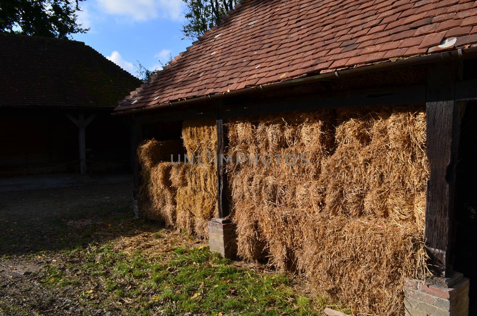 Hay barn in the English County of Sussex.