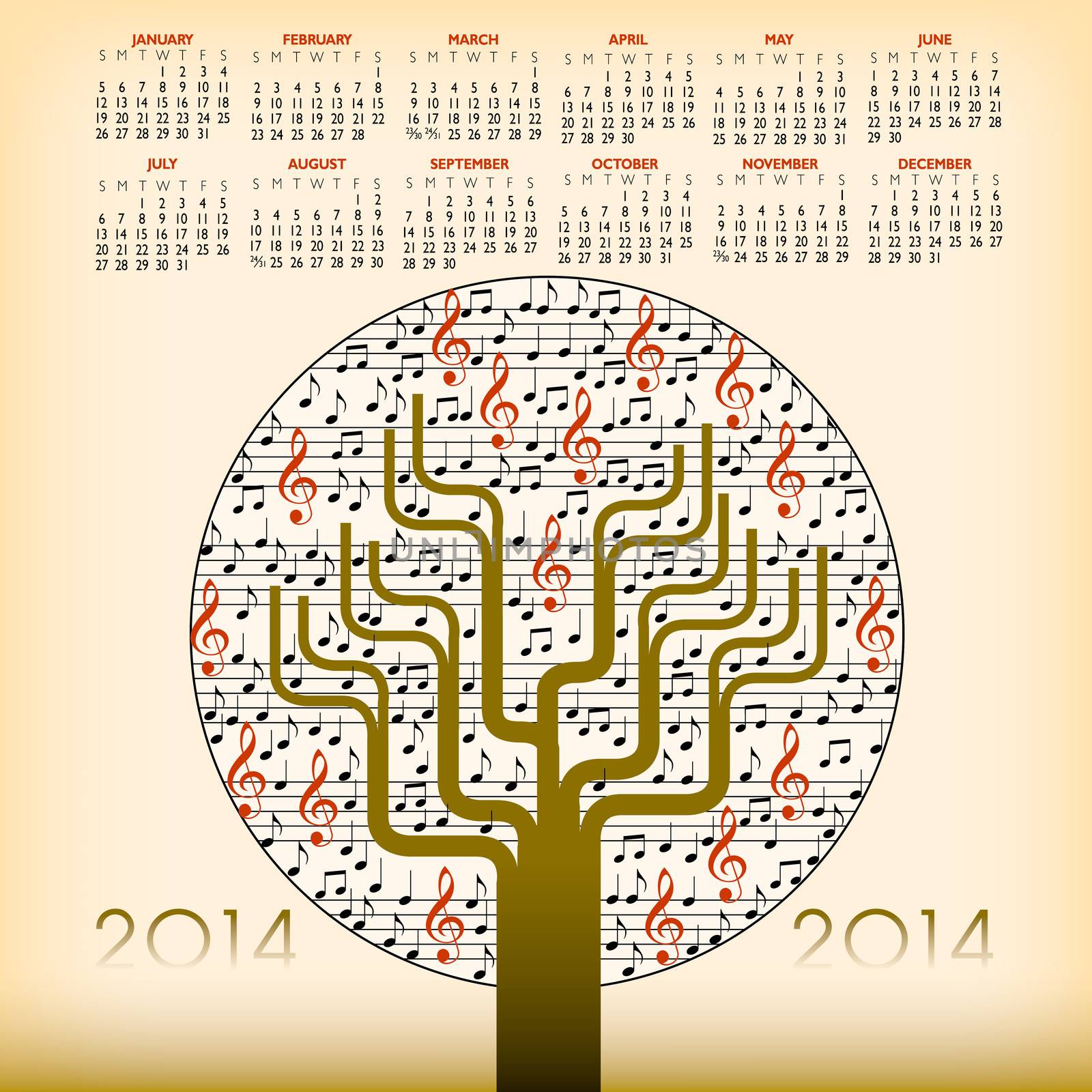 2014 Creative Music Calendar by mike301