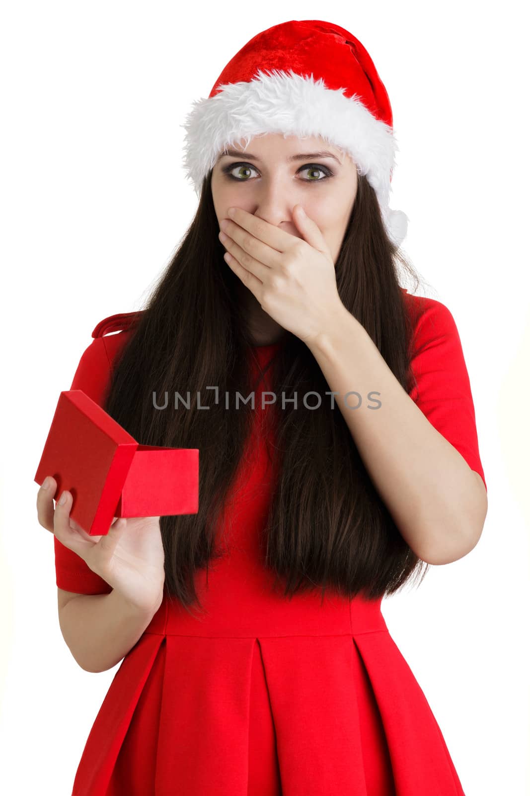 Christmas Girl Holding Present Box by NicoletaIonescu