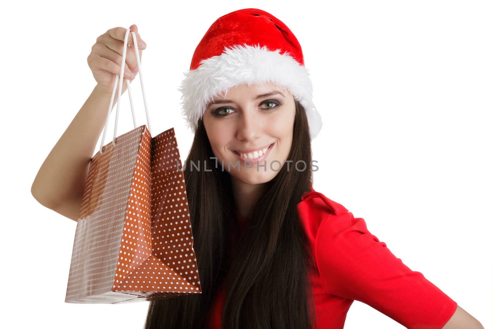 Christmas Girl with Present Bag by NicoletaIonescu