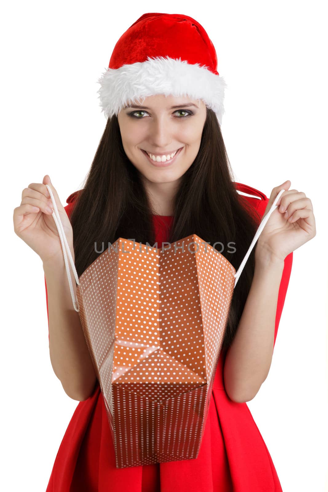 Christmas Girl with Open Shopping Bag by NicoletaIonescu