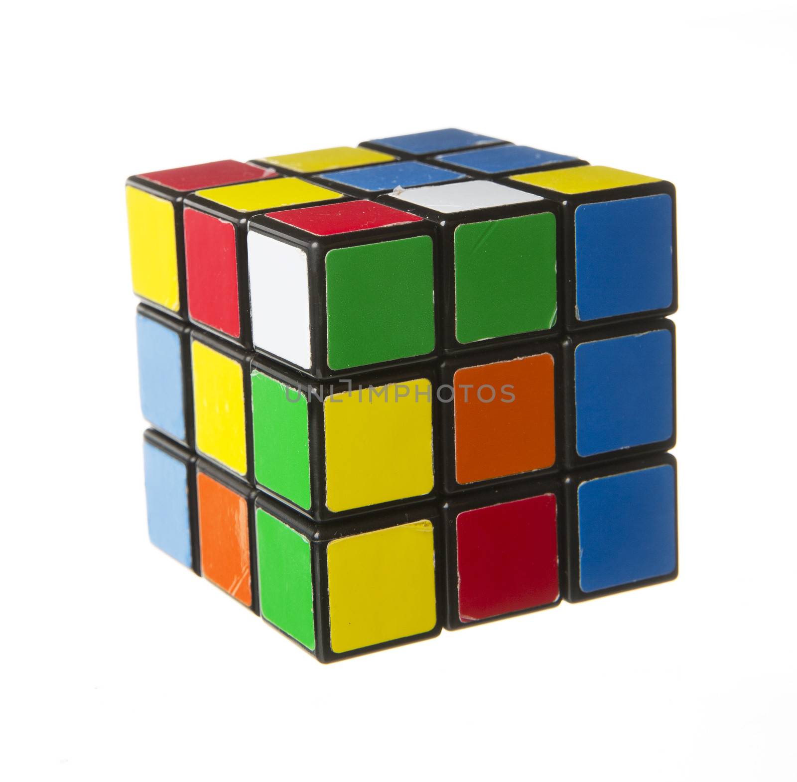 Colored Cube isolated on white background