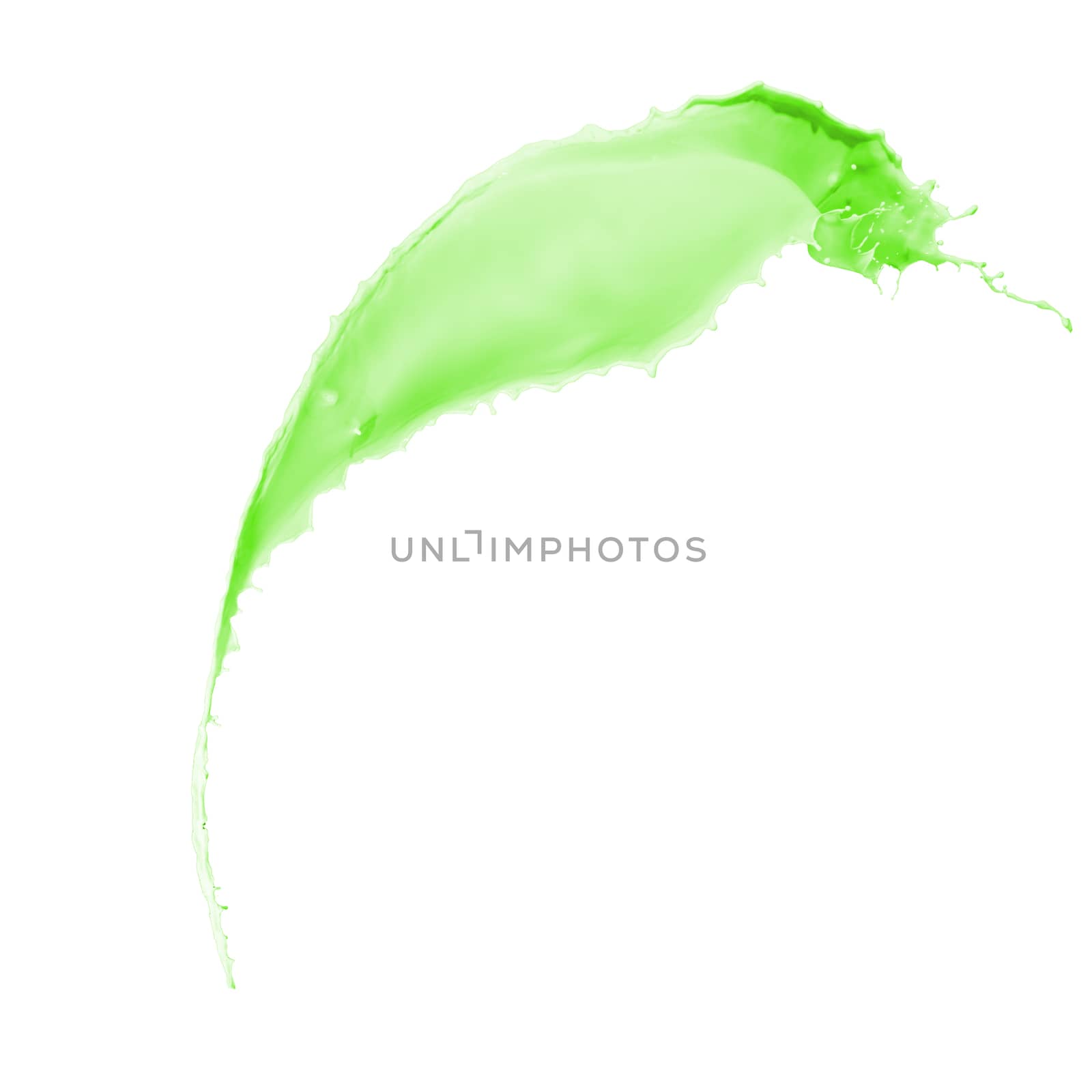 green paint splash isolated on white background