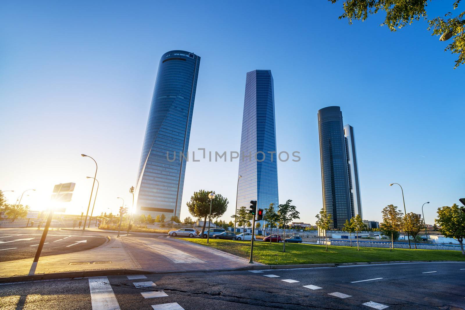 four modern skyscrapers (Cuatro Torres) Madrid, Spain 