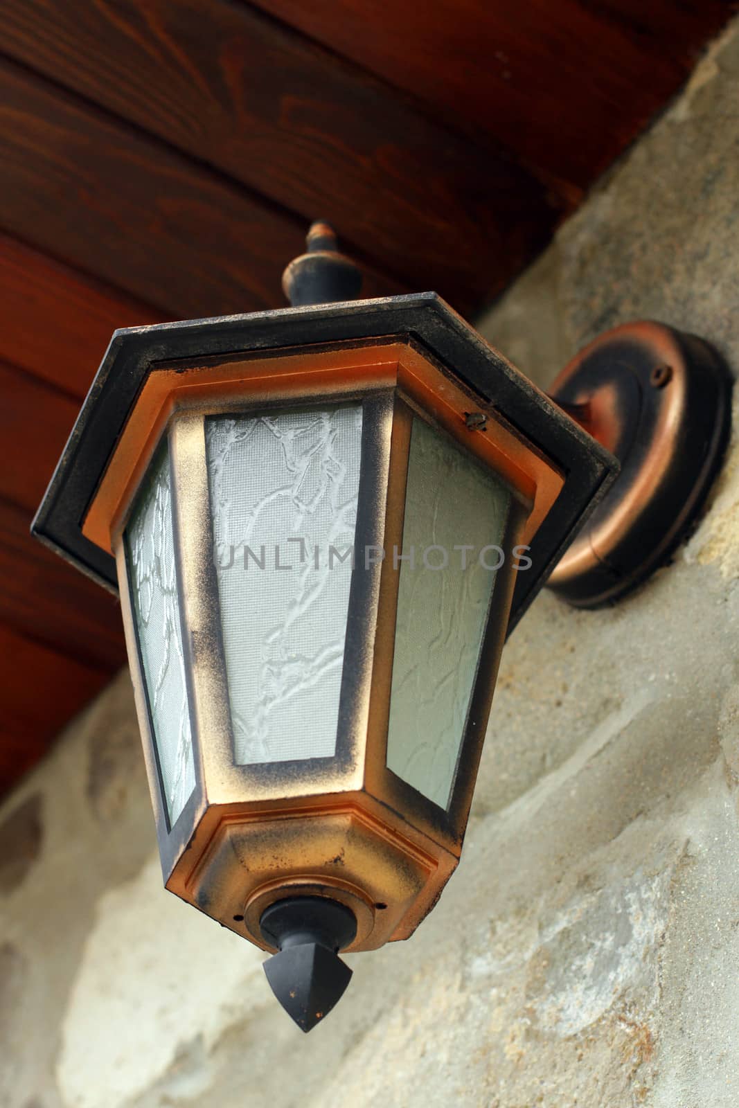 old forged lantern in Old Sozopolr Bulgaria