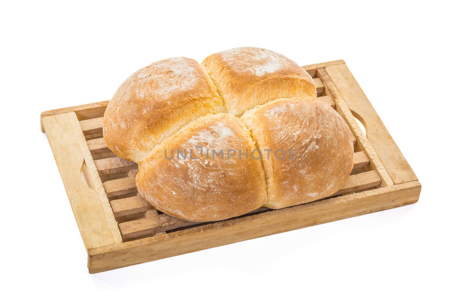 Four Buns Bread on Board by milinz