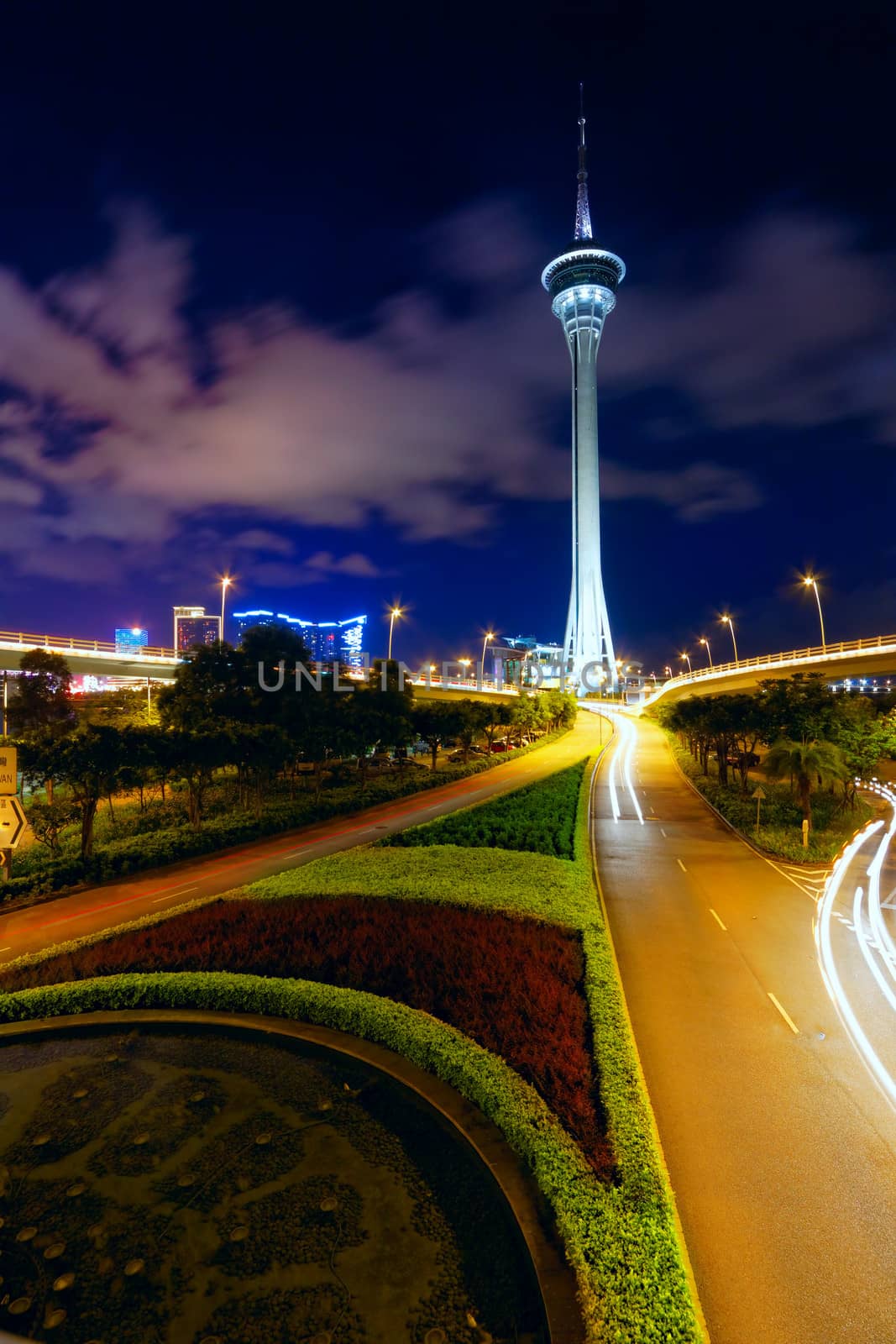 taffic highway under macau tower by cozyta