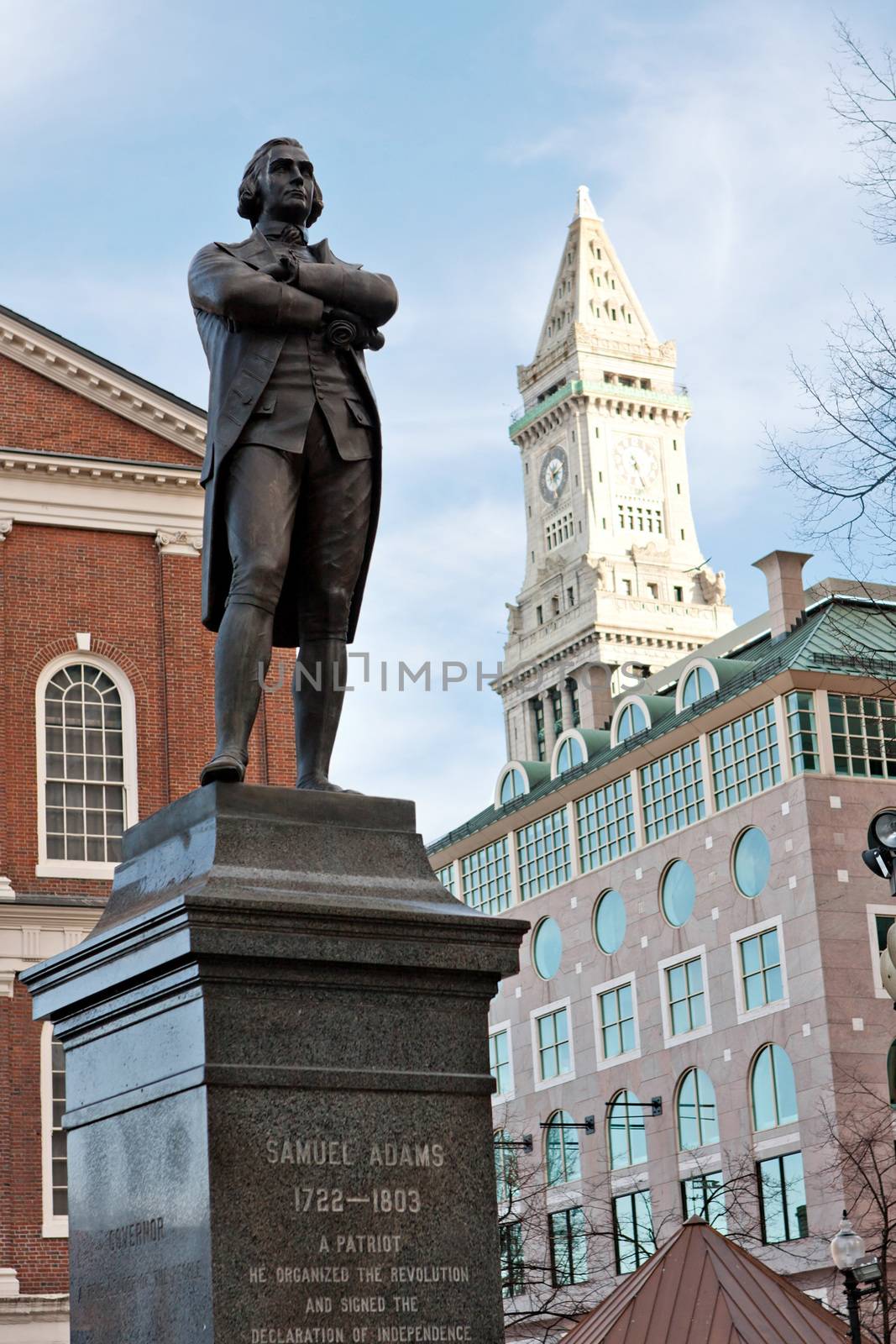 Public statue of Samuel Adams in Boston Massachusetts near Quincy Market.