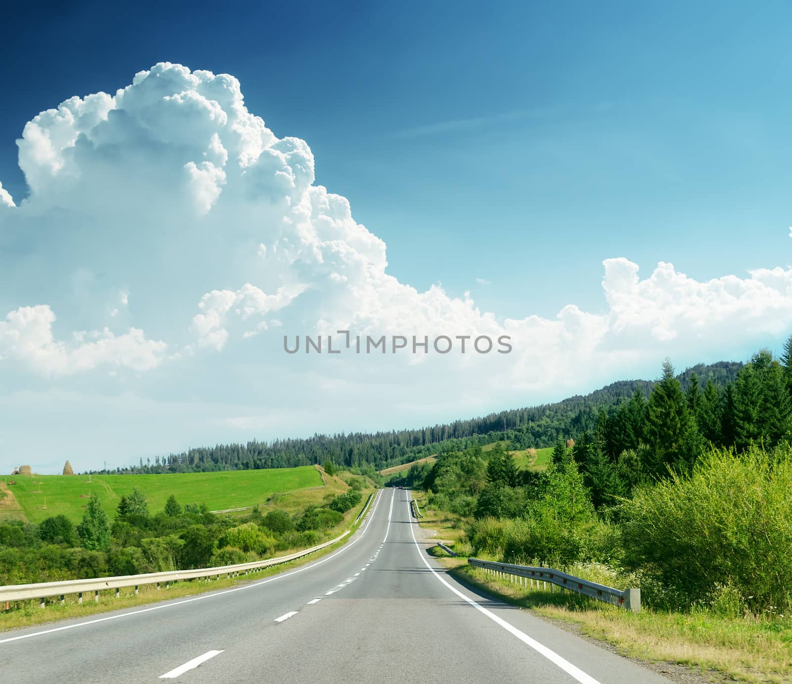 road in mountain. Ukrainian Carpathians