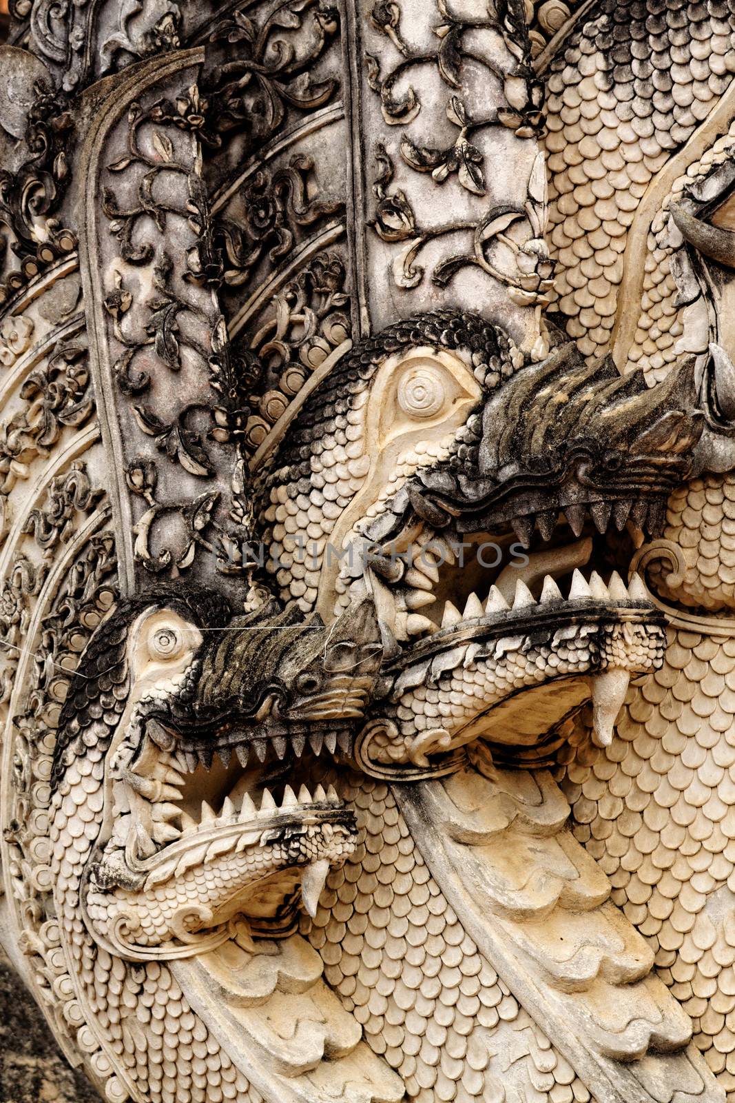 dragon sculpture in Thailand temple