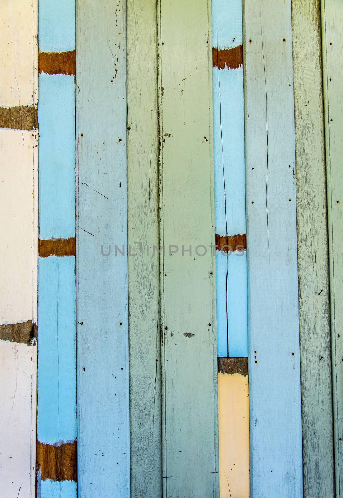 Blue wooden wall pattern by gjeerawut