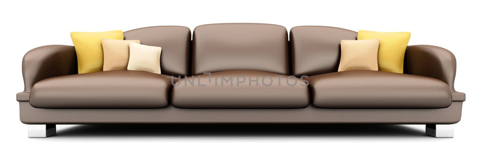 A Sofa. 3D rendered Illustration. Isolated on white.