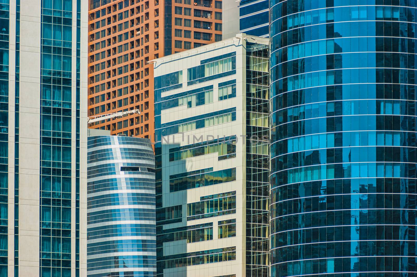 High rise buildings and streets in Dubai, UAE by oleg_zhukov