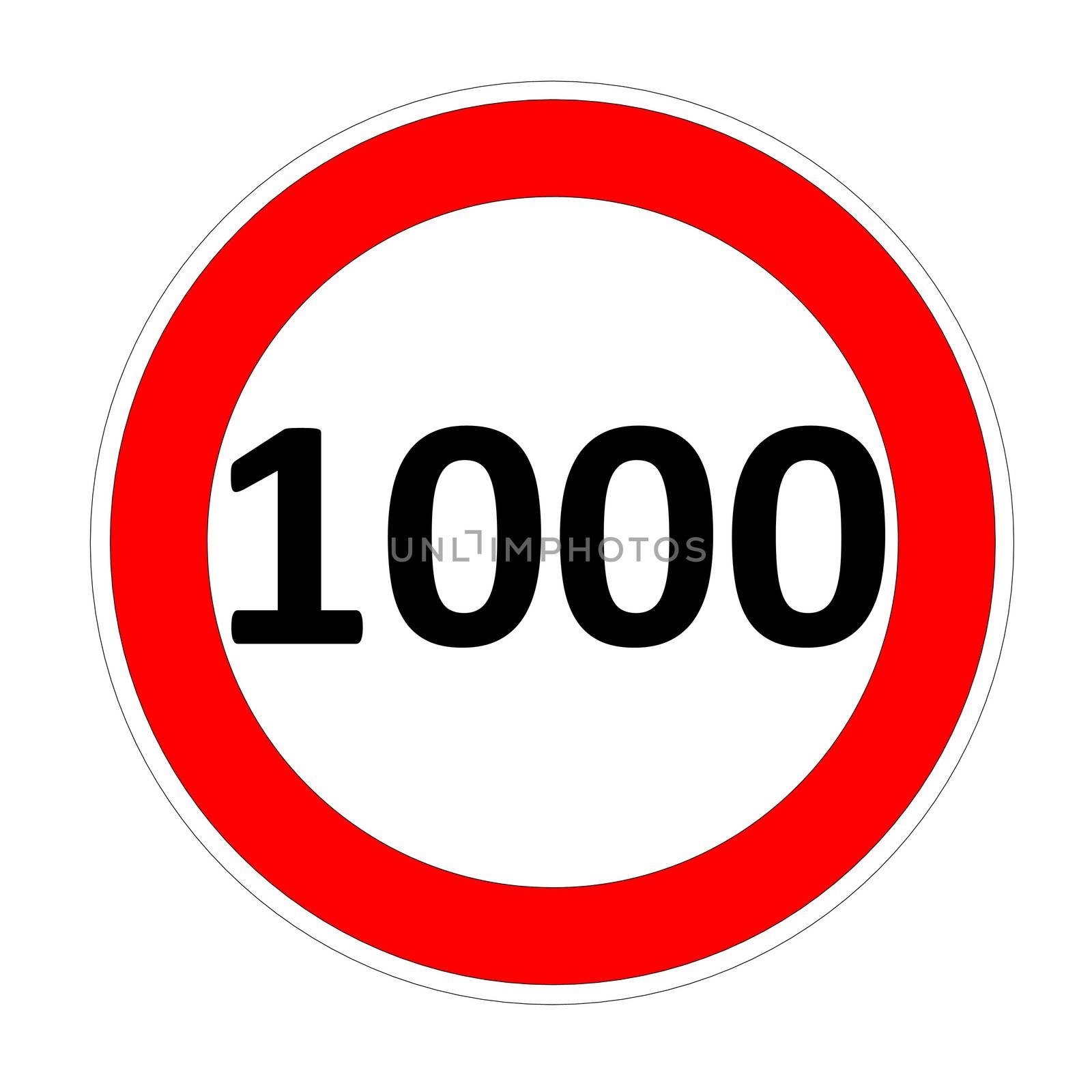 Speed limit sign for 1000 by Elenaphotos21
