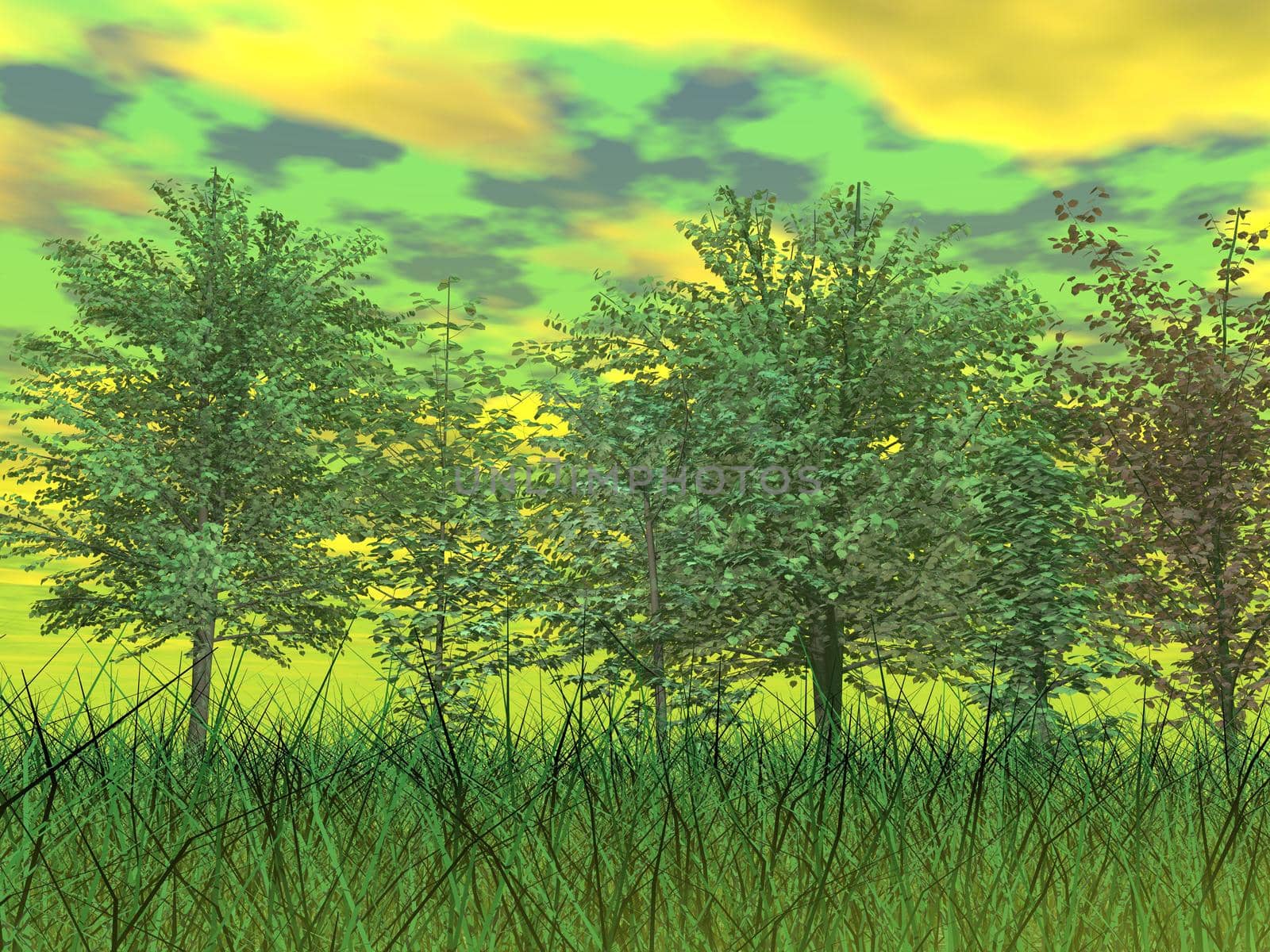 Green nature - 3D render by Elenaphotos21